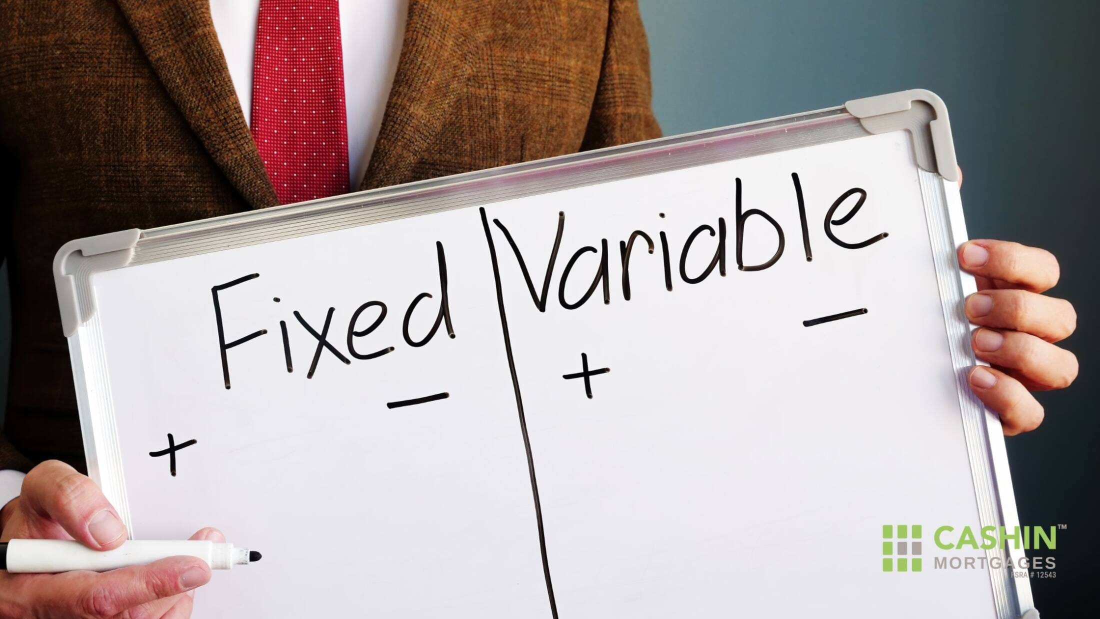 fixed variable cashin mortgages